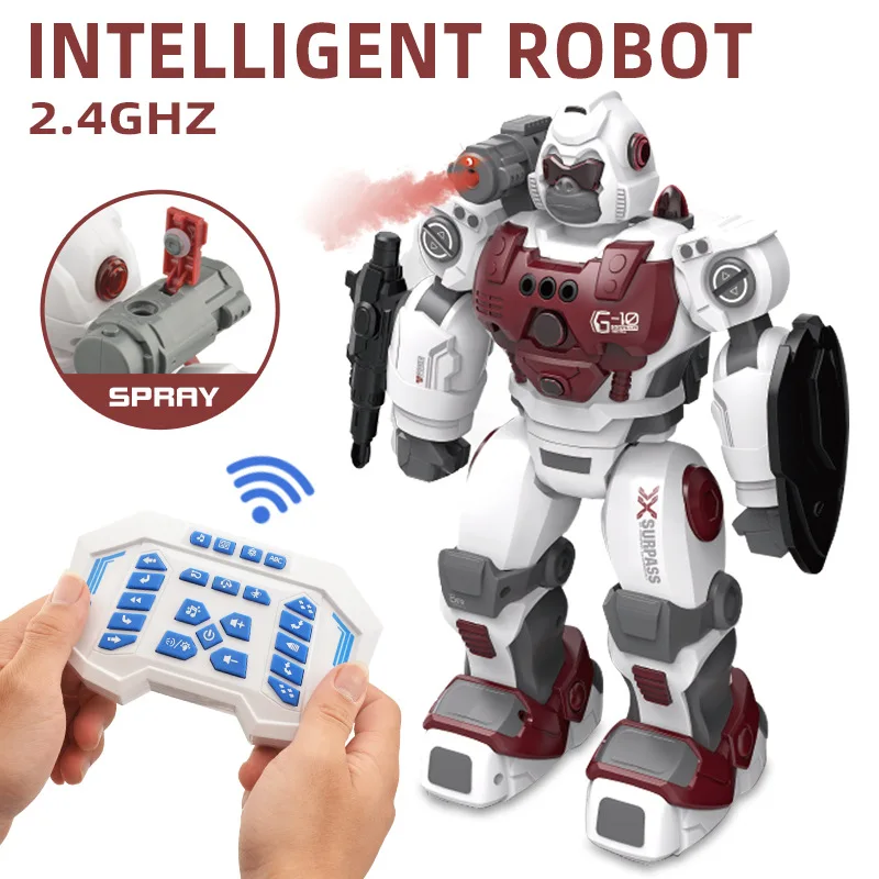 Nuovo Aggiornamento Mist Spray Telecomando Robot Gesture Induction Programmazione Intelligente Con Luci, Musica, Regalo Per Bambini E Ragazzi
