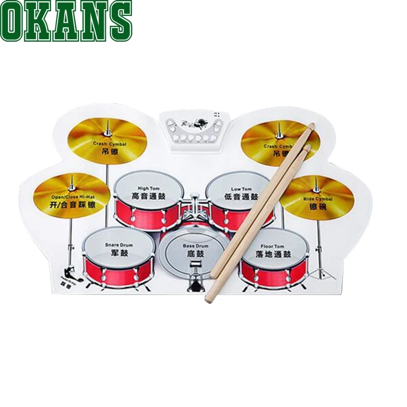 

USB Silicone Portable Electronic Drums, Rubber Electronic Drums, Analog Drums, Electronic Roll up Drum Pad Kit Silicon Foldable