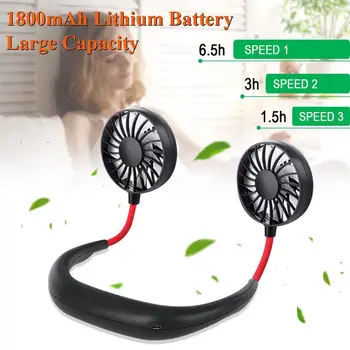 

Mini USB Portable Fan Neck Fan Neckband With Rechargeable Battery Small Desk Fans handheld Air Cooler Conditioner for Room
