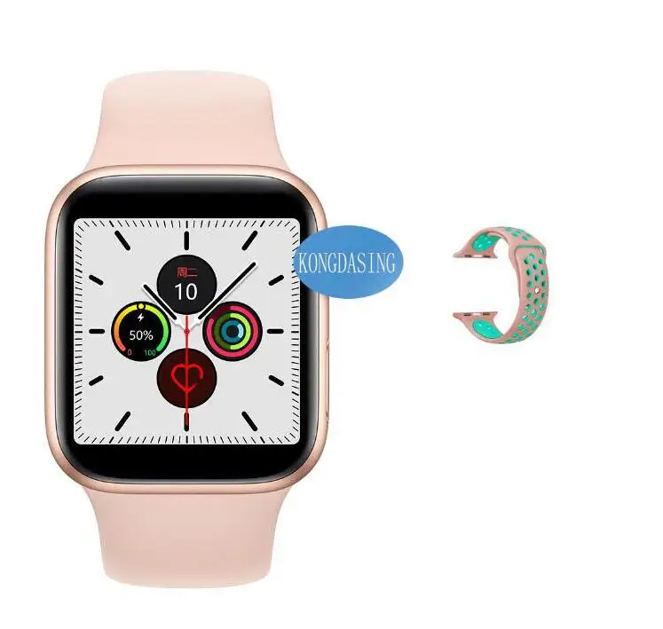 Умные часы IWO 12, умные часы серии 5 IWO12, 1:1, ЭКГ, сердечный ритм, кровяное давление, Беспроводная зарядка для Iphone VS IWO 11 - Цвет: ROSE GOLD NK
