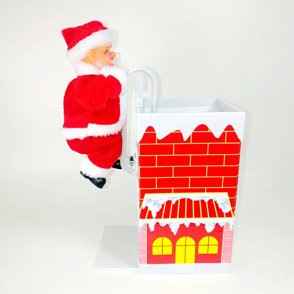 Рождество Электрический скалолазание дымоход Санта Клаус Рождественская фигурка орнамент семейный праздник Декор дома детские игрушки подарок