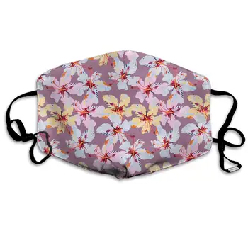 

Seamless Flower Patterns Washable Reusable Mask, Cotton Anti Dust Half Face Mouth Mask For Kids Teens Men Women With