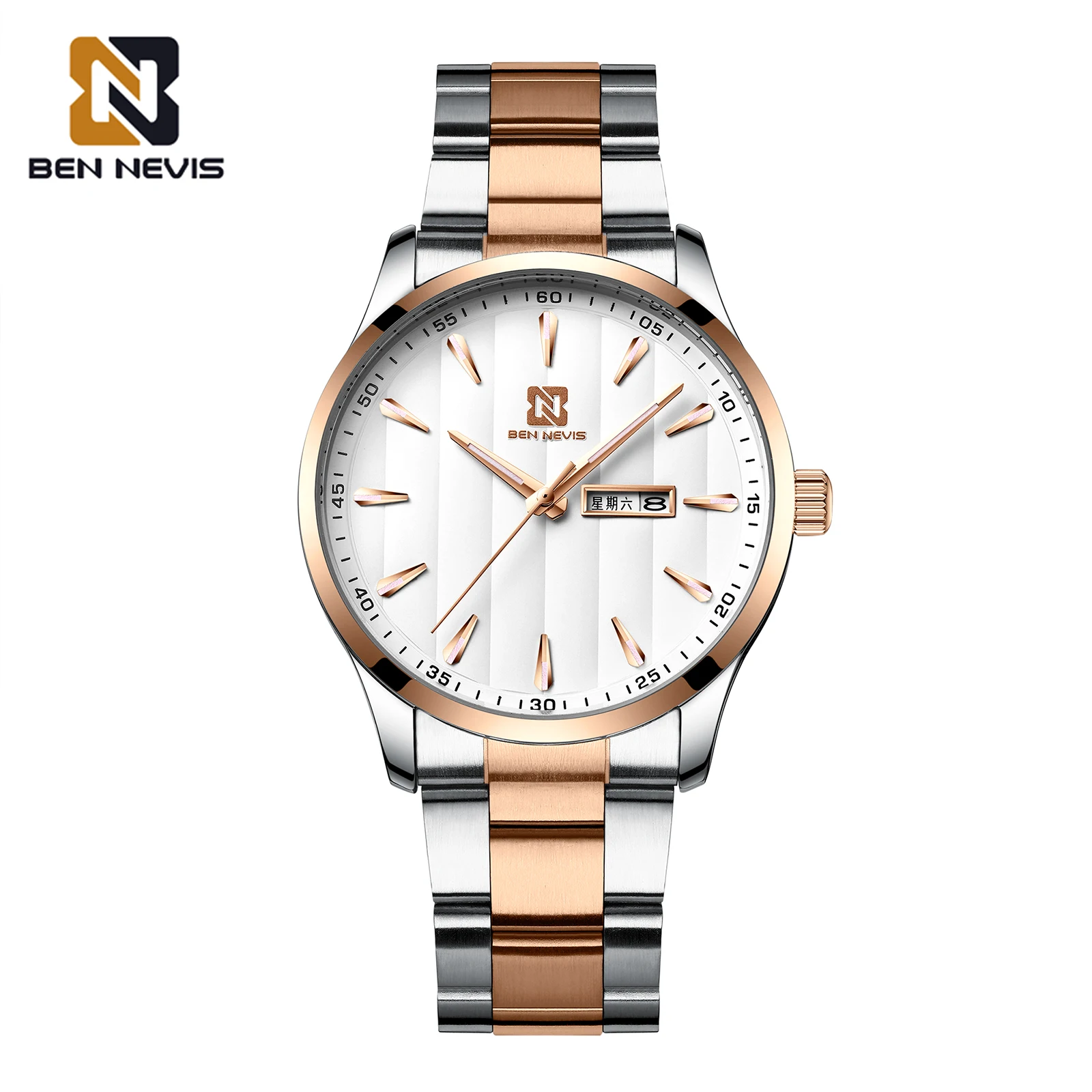 Мужские водонепроницаемые кварцевые часы из нержавеющей стали в деловом стиле |