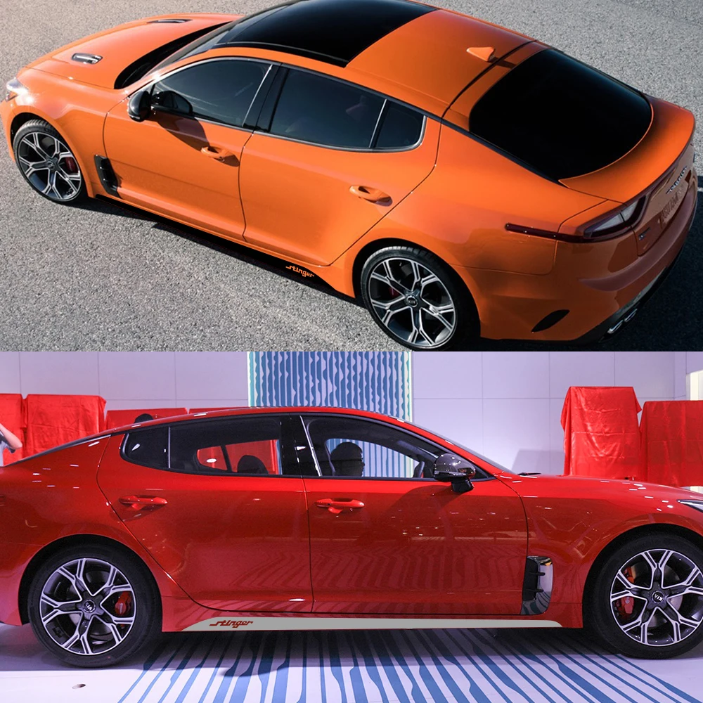 2 шт. для KIA Stinger двери автомобиля длинные боковые полосы наклейки Автомобильная виниловая пленка украшения наклейки DIY автомобильные принадлежности для тюнинга