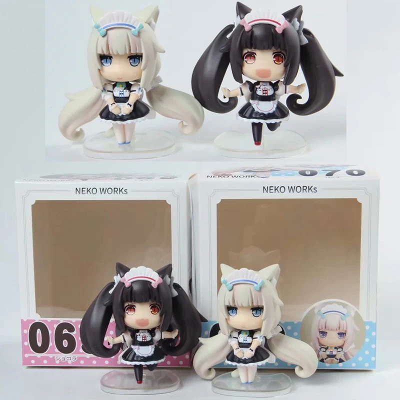 8 см NEKOPARA фигурка chocolat ваниль Q глина Аниме ПВХ Фигурки игрушки для детей