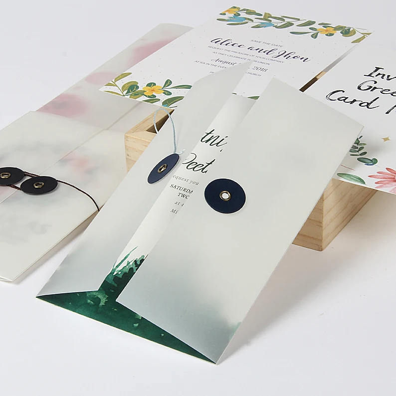 

20pcs Wedding invitations transparent envelope thank you CARDS Sulfuric acid paper invitation frosted business invitation letter