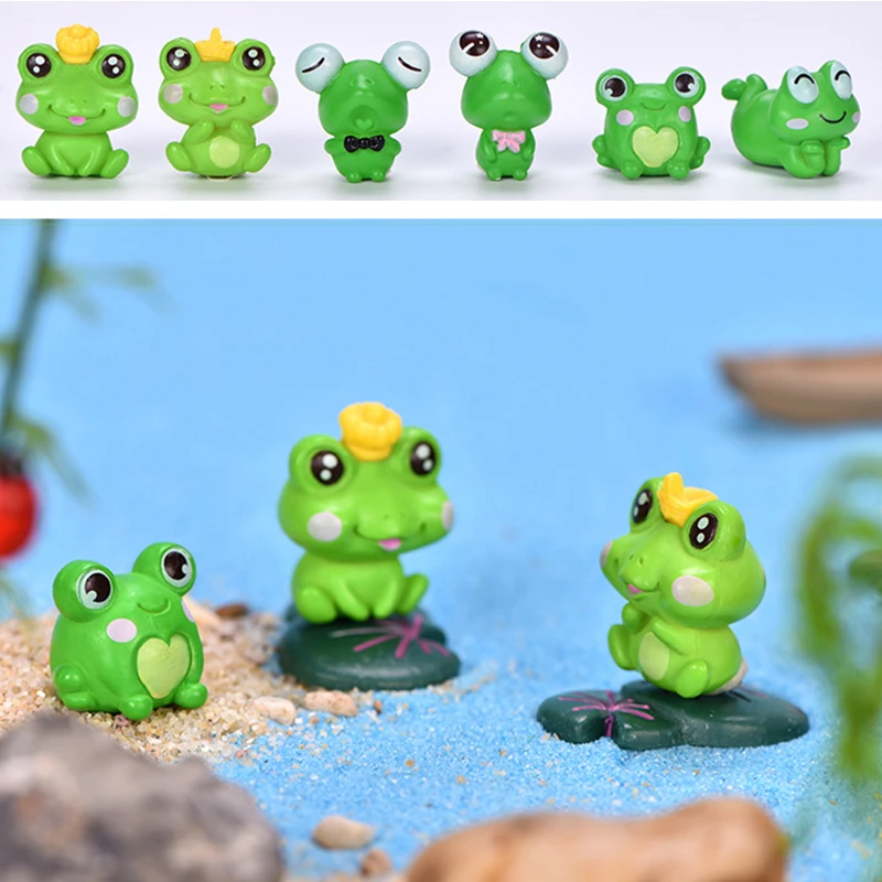 PVC Cartoon Frog anime Decorations Aquarium Fish Tank Little Ornament Desk Craft Home Garden Decore | Дом и сад