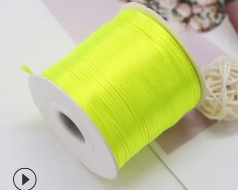 50Meters X 1MM Chinese Knot Rattail Satin Cord for Braided Macrame String Jewelry Findings Beading Rope 34 Colours 