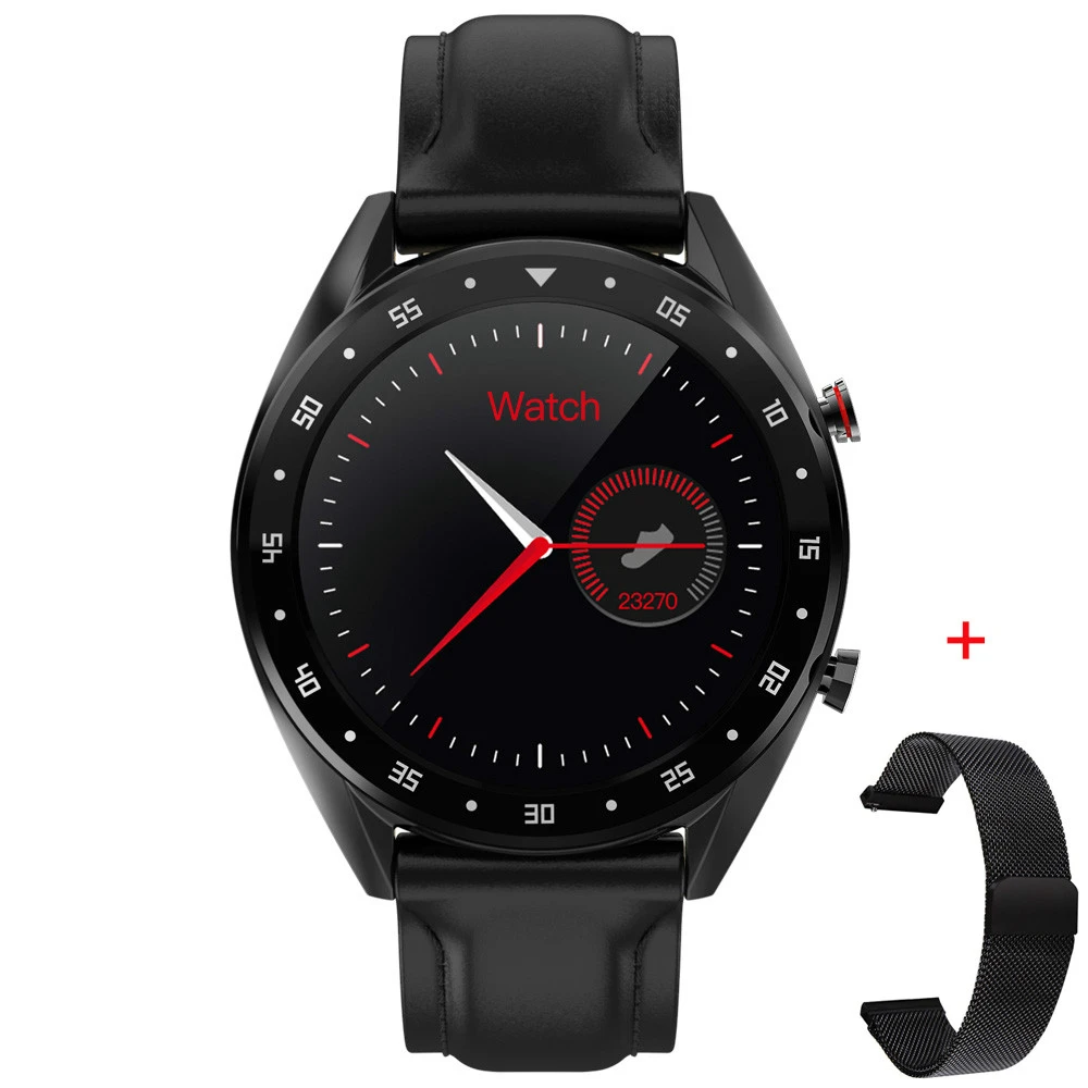 UTELITE L7 Смарт-часы для мужчин и женщин Bluetooth Вызов IP68 Водонепроницаемый пульсометр кровяное давление для huawei Xiaomi Apple Phone - Цвет: Black two straps 01