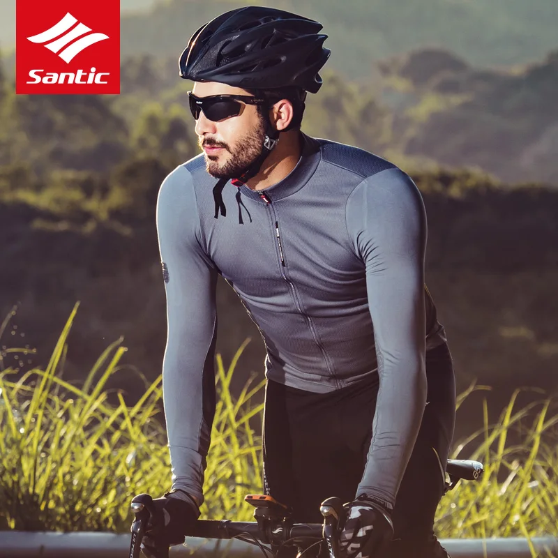 Santic, длинный рукав, для велоспорта, мужская, Pro, MTB, для шоссейного велосипеда, Джерси, полиэстер, дышащая, быстросохнущая, для велоспорта, джерси, одежда для велоспорта