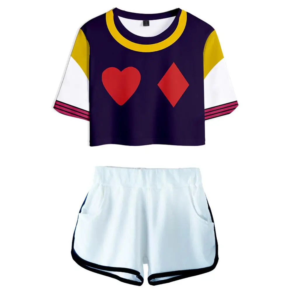 Костюм HIsoka женский из кроп-топа и шортов летний комплект двух предметов с аниме