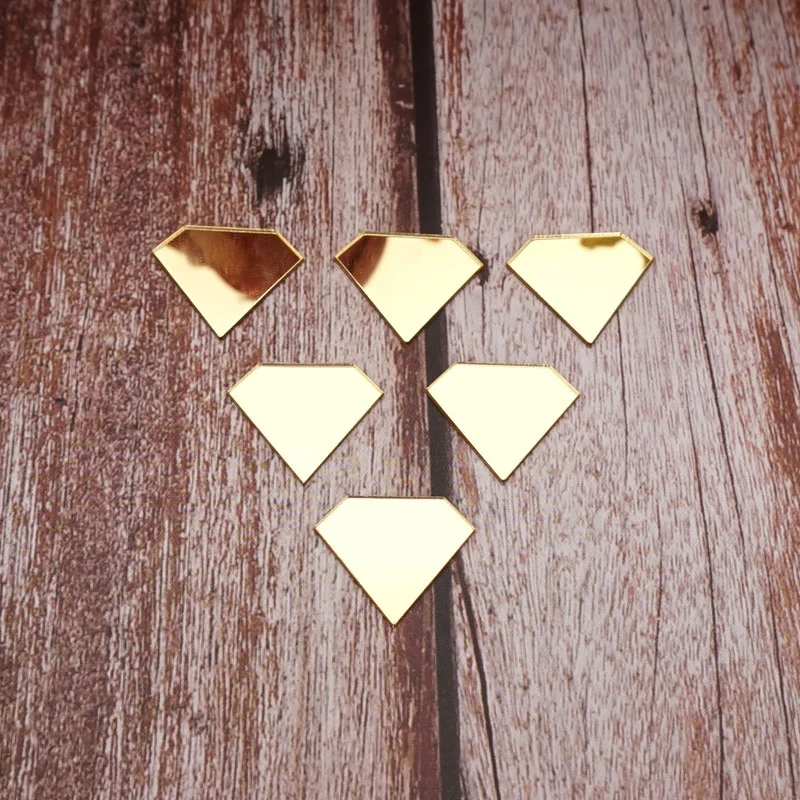 Description Picture 3 of item100pcs/lot 2cm 3D Acrylic Triangle Stickers Mini Diamond Mirrors Wall Decoration Kid's Room DIY Heart Accessories Party Supplies
