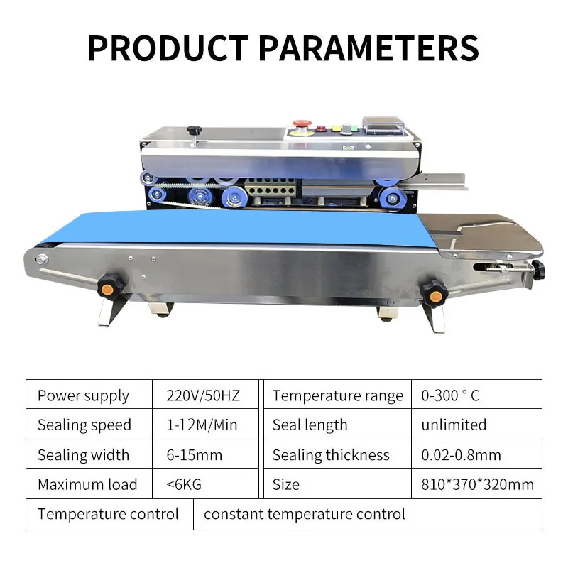220 В Автоматическая непрерывная машина для запечатывания мешков из композитной пленки из нержавеющей стали непрерывная машина для запечатывания ремней упаковочная машина