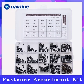 

375Pcs GB879 M2 M2.5 M3 Flexible Positioning Spring Cotter Pin Cylindrical Hollow Dowel Kit HW097