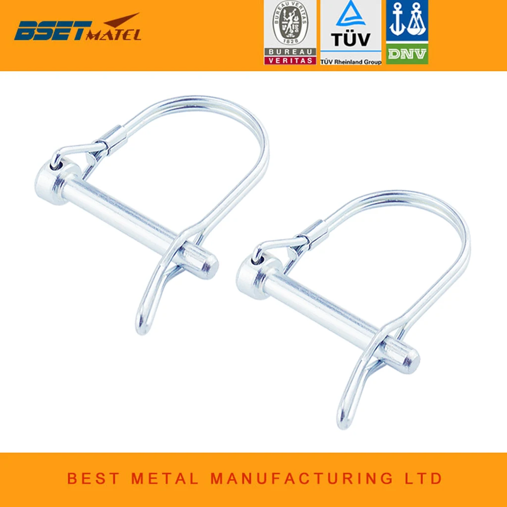 

2PCS Spring Carbon Steel PTO Pin Round Arch Wire Shaft Locking Lock Pin Safety Coupler Pin Retainer Farm Trailers Wagons Lawn