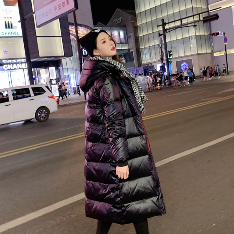 new style light and thin down jacket slim medium and long style over knee women coat Korean version fashion lady clothes