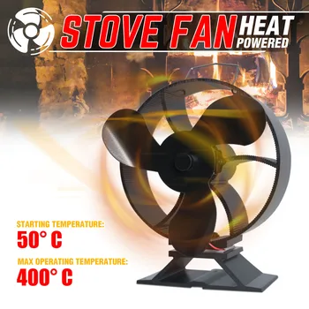 

3 Blade Heat Self-Powered Wood Stove Fan Top Log Burner Fireplace Eco Silent