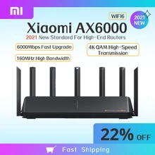 2021 novo xiaomi roteador ax6000 aiot roteador 6000mbs wifi6 vpn 512mb qualcomm cpu malha repetidor de sinal externo amplificador rede m