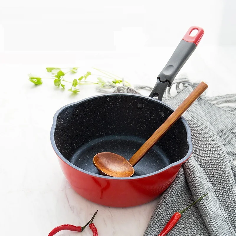 20/24/26/28CM Skillets Aluminium Alloy Non-stick Frying Pan Long Handle Saucepan Maifan Stone Stockpot Cooking Soup Pot Cookware