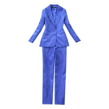 #Special Offers Winter women's suit Pants suit 2019 new solid color corduroy striped blue jacket female Slim trousers Workwear two-piece set #Special Offers Winter women's suit Pants suit 2019 new solid color corduroy striped blue jacket female Slim trousers Workwear two-piece set