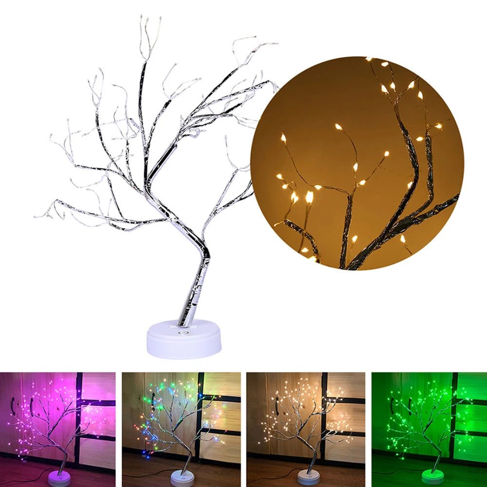 Touch Control LED Lights 108LED Simulation Tree Lights USB Tree Lights For Family Christmas Decorative LED copper Line Lights 8