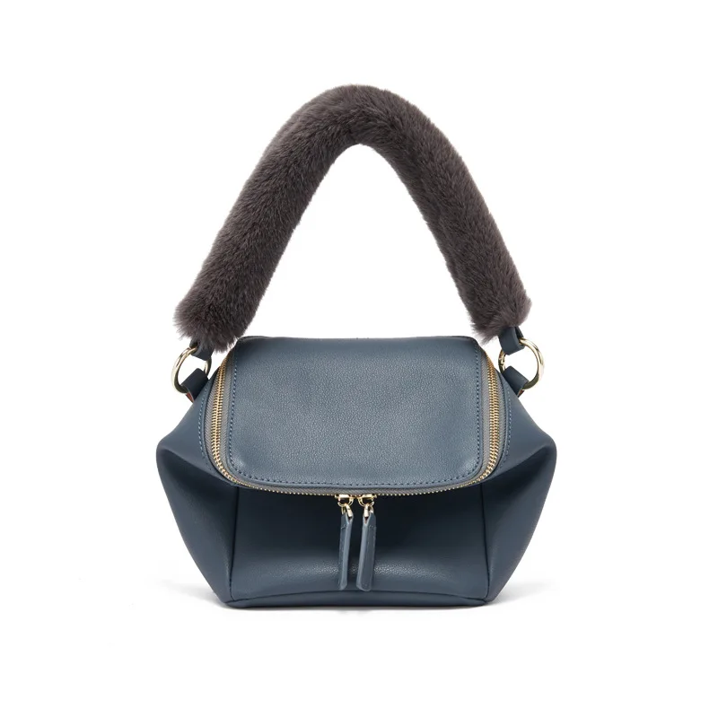 Женская сумка из натуральной кожи, сумка через плечо, высокое качество, Прямая поставка, большая вместительность, сумка доктора, сохраняющая тепло, топ-дизайнеры, вечерняя - Цвет: blue