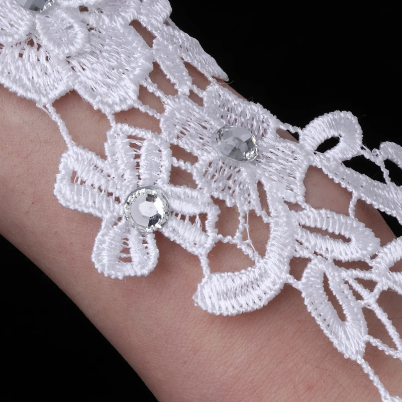 Свадебные перчатки для невесты кружевное свадебное платье Роскошные Длинные аксессуары без пальцев вечерние AXYD