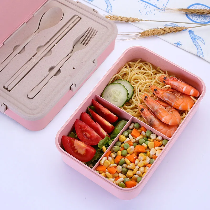 Коробка для завтрака из пшеничной соломы детская коробка Bento с посуды безопасный