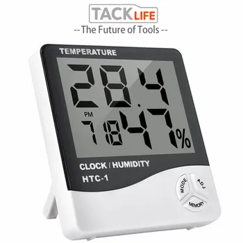 

Electronic Hygrometer Temperature Meter Household Clock Durable Indoor Thermometer Accurate Digital LCD Can Set The Alarm Time