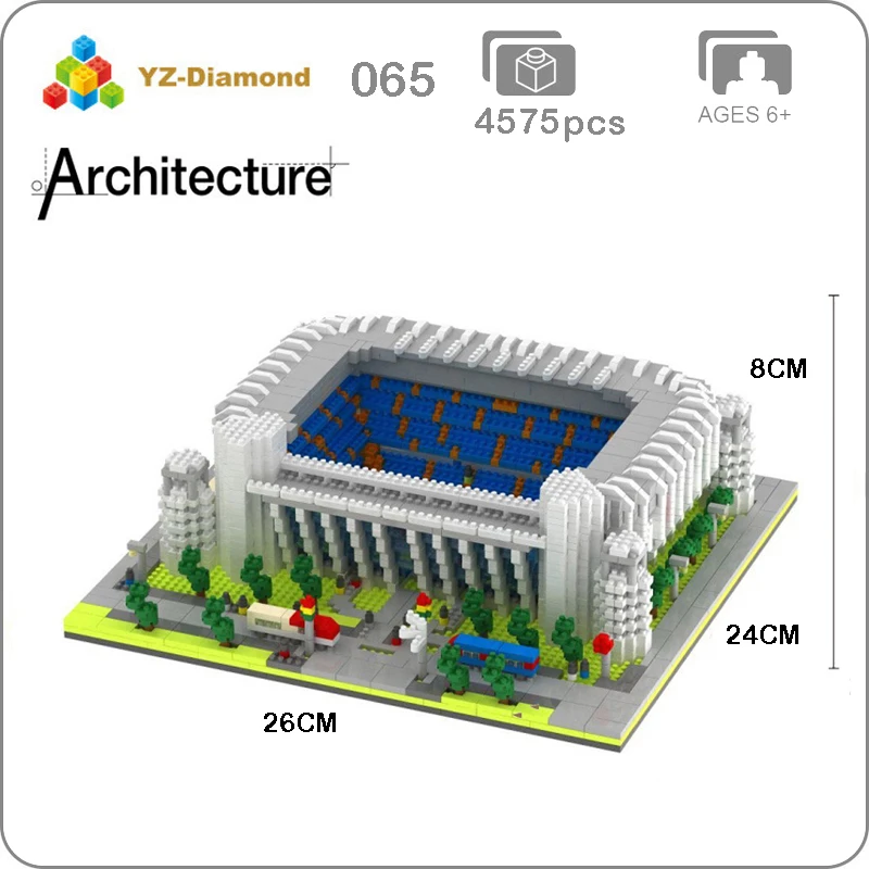 

YZ 065 World Famous Real Madrid Club Football Field Stadium 3D Model Mini Diamond Building Small Blocks Toy for Children Gift