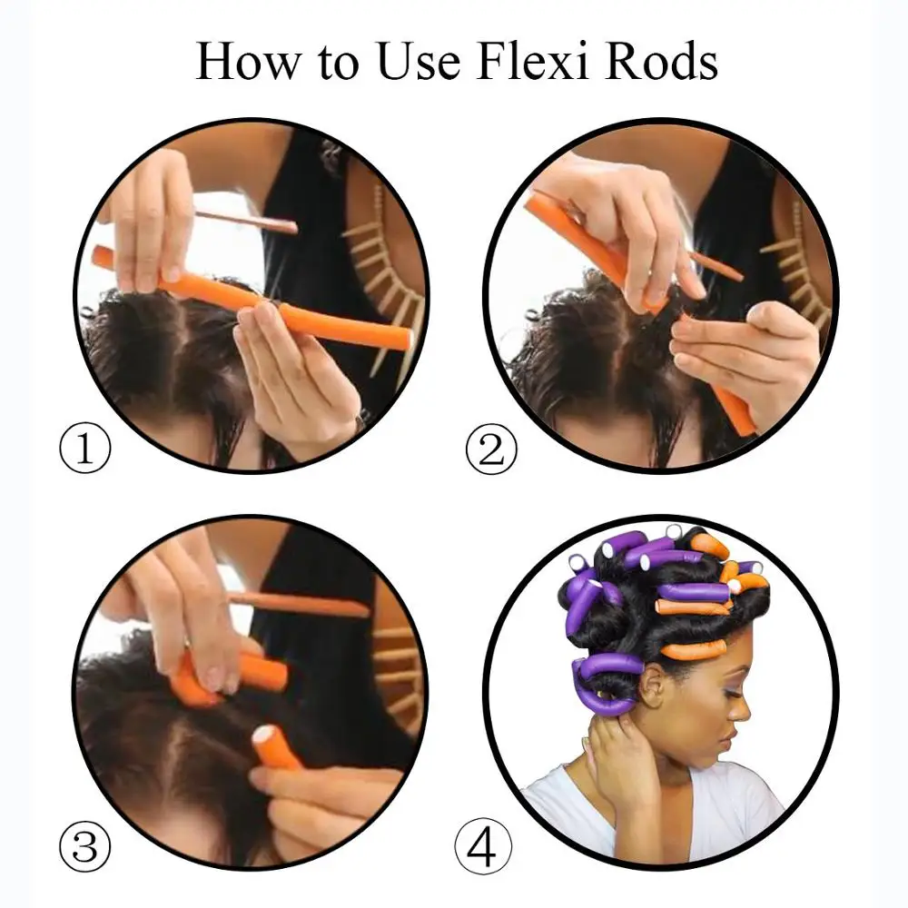 Brainbow 10pcs Soft Foam Hair Roller Flexible Hair Curling Rod Hair Curler Makers Bendy Twist Curls Flexi DIY Rollers Styling