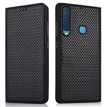 

Genuine Leather Flip Cover Case For Samsung Galaxy A9 2018 Phone Bag For Samsung Galaxy A9S Flip Leather Case Kickstand Funda