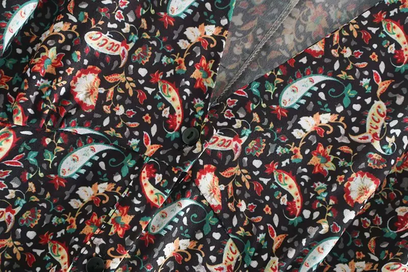 Новое Женское винтажное Повседневное платье-кимоно с цветочным принтом пейсли, женское платье с v-образным вырезом и рукавом три четверти, шикарные платья DS2784