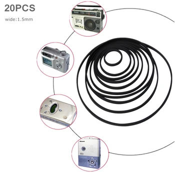 

20Pcs Universal 40-65/75-100/110-145mm Mix Cassette Tape Machine Belt Assorted Common Belt For Recorders Walkman DVD