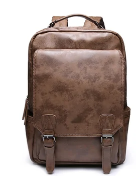 

Top Designer PU Leather Men Backpack Business Large Capacity College Student Schoolbag Weekend Travel Outdoor Camping Backpack