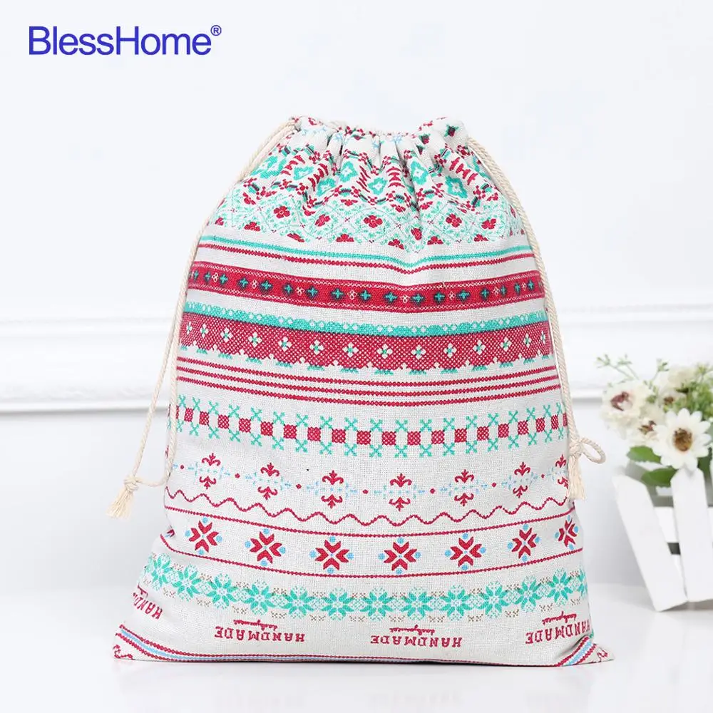 Сумка на шнурке для обуви BlessHome дорожная сумка из хлопка хранения одежды высокого