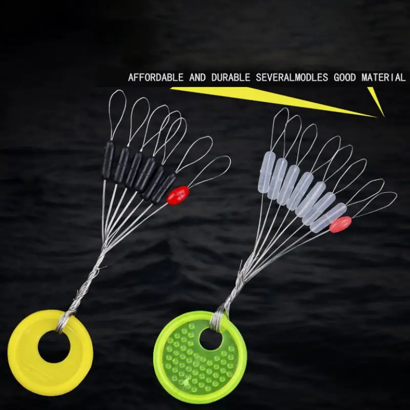 

100 Groups / Set 600 Pcs Black Rubber Stopper Oval Bean Space Fishing Float Bobber Stopper Beans Space Not To Hurt The Vertica