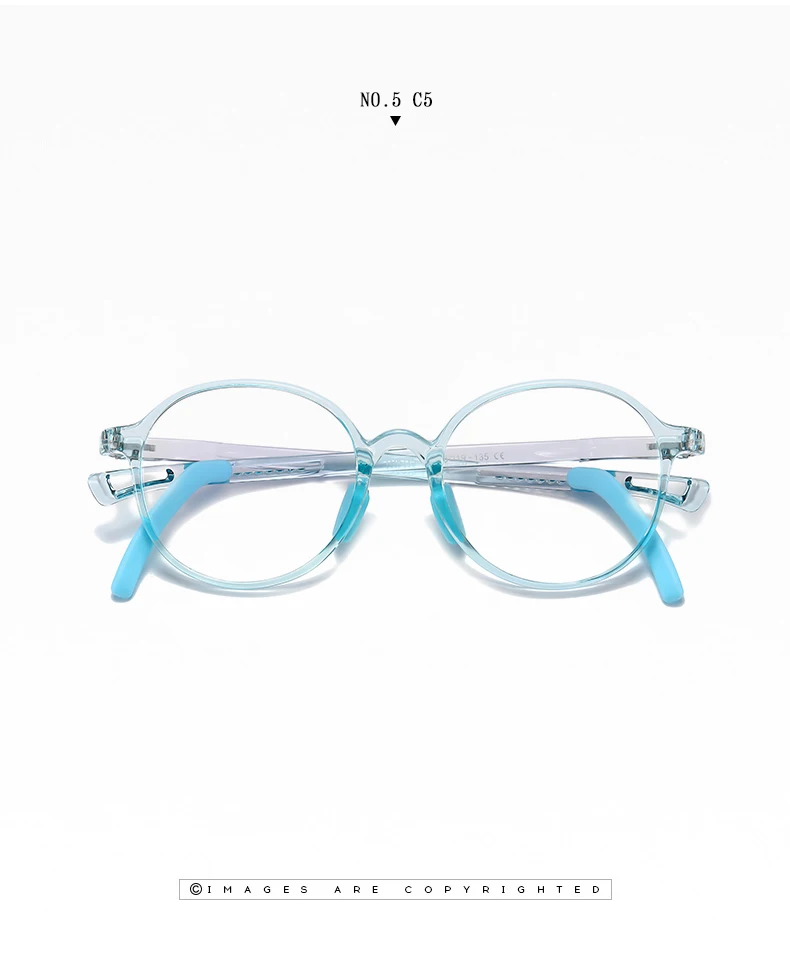 Round Anti Blue Light Glasses Children Silicone Soft Frame Goggles Plain Eyeglasses For Kids Boys Girls Frames Transparent UV400 (23)