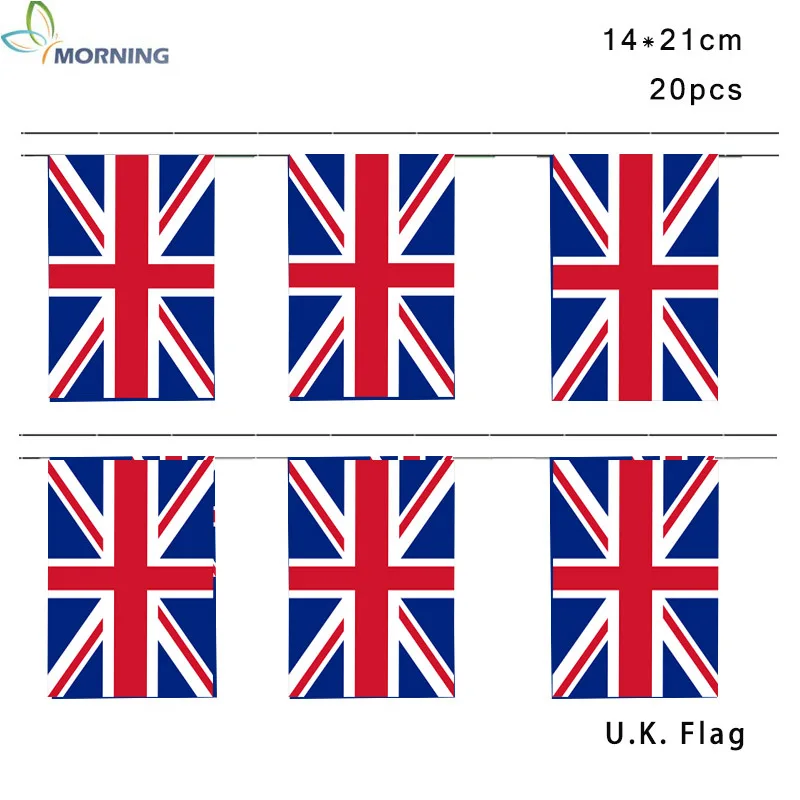 MORNING 14*21 см U.K. национальный флаг, 20 шт, декоративный флаг - Цвет: 20PCS