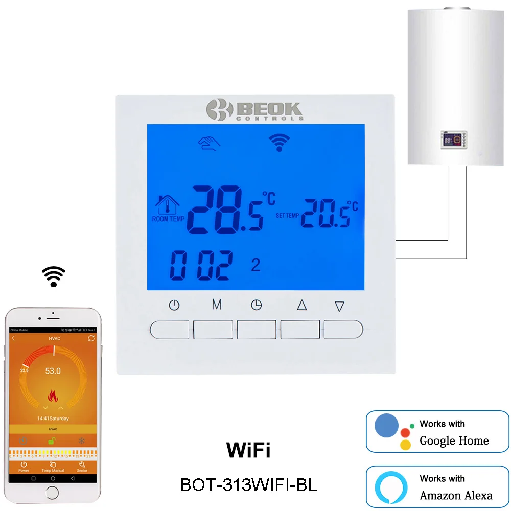 Beok беспроводной или Wi Fi умный регулятор температуры газового котла|Умная система