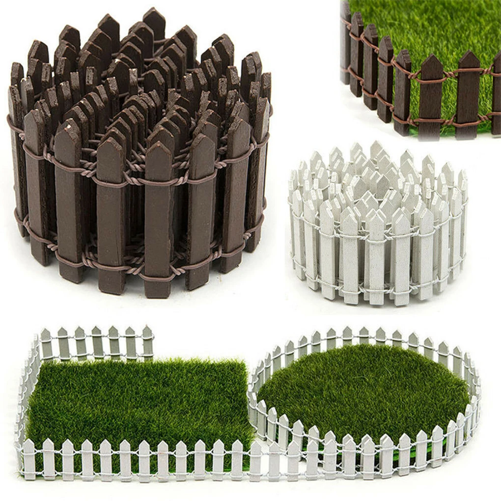 Mini Small Fence Barrier Wooden Craft Fence DIY Garden Kit Plant Flower Potted Landscape Decor Accessories Miniature Terrarium images - 6