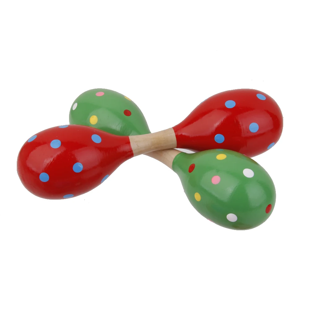 Radom 1x Wooden Maraca Wood Rattle Musical Party Baby Shaker Toys 22.5cm