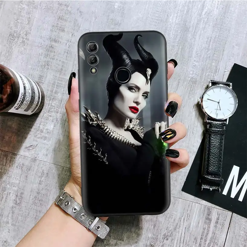 Малефисента госпожа зло черная крышка чехол для телефона для huawei Y9 Y5 Y6 Y7 Honor 10 9 Lite 9X8X8 S 8A фотоаппаратов моментальной печати 7S 7A 10i 20i V20 Кок