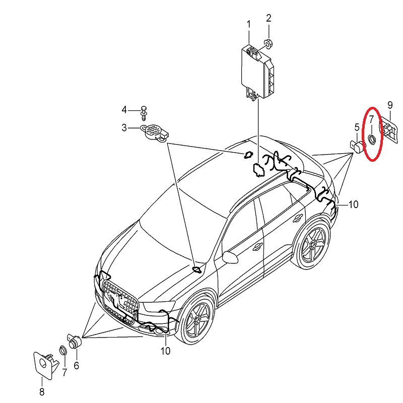 Reversing radar parking Sensor Seal Ring gasket For A3 A4 A5 A6 A7 A8 Q3 Q5 Q7 Passat B6 CC Golf 6 MK6 7 Tiguan Seat Leon Toledo