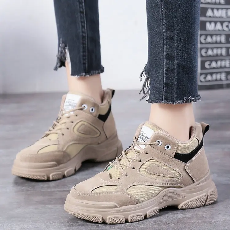 

Dad Shoes Women's Autumn 2019 Trendy Shoes New Style INS Autumn Shoes Boots Versatile Winter Autumn Thick Bottomed Casual Sports