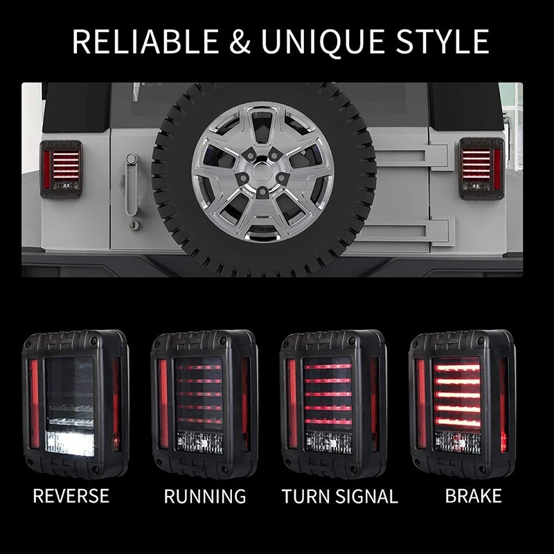 Светодиодный задний светильник s для 07-17 Jeep Wrangler, задний светильник, сигнальная лампа поворота, бегущий светильник s для Jeep Wrangler JK