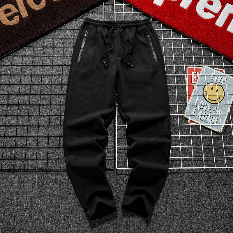 

Autumn Men Casual Sports Pants Fashion Fashion Casual Trousers with Drawstring Solid Color Sports Training Trousers 8851