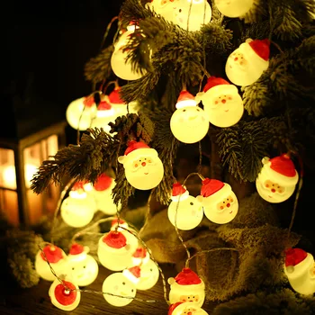

3M 20pcs lights Led Strips Santa Claus Snowman LED Christmas Decorations For Home Christmas Tree Decorations LED twinkle light