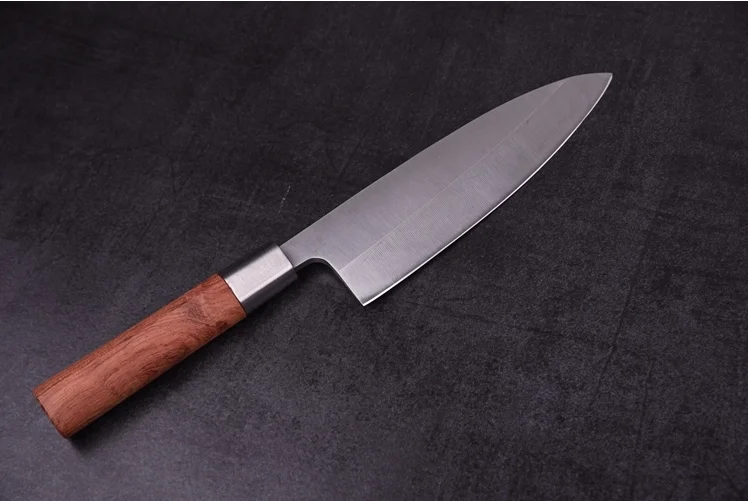 8 дюймов японский нож Deba из высокоуглеродистой стали 3CR13, кухонный нож шеф-повара, универсальный нож с головой лосося, нож для готовки с ручкой из розового дерева