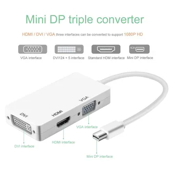

HMDI Converter Mini Display Port Thunderbolt to DVI VGA HDMI 3 in 1 Converter Adapter hot new arrival